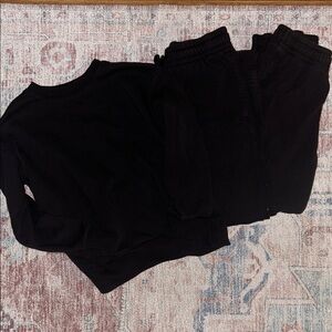 Athletic Works Boys Black Sweatsuit Sz 8